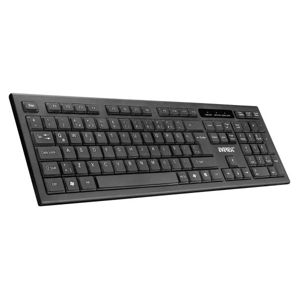 Everest Siyah Kablosuz Q Türkçe Slim Klavye + Mouse Seti - 2