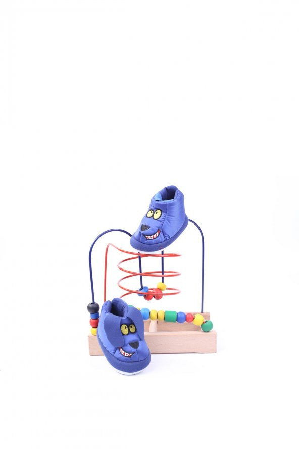 Dr Terlik 689 Erkek Çocuk Lacivert Emoji Desenli Ev-Halı Ayakkabısı