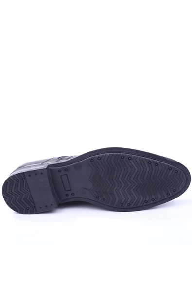 Fosco 2529 Erkek Siyah Bağcıklı Kauçuk Taban Klasik Deri Ayakkabı - Resim 5