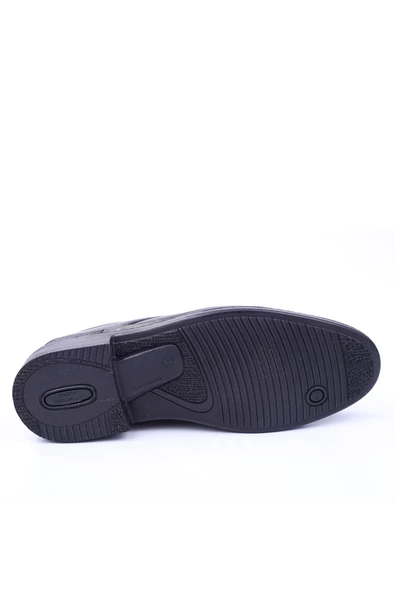 Voyager 3960 Erkek Ortopedik Taban Bağcıklı Hakiki Deri Siyah Ayakkabı - 5