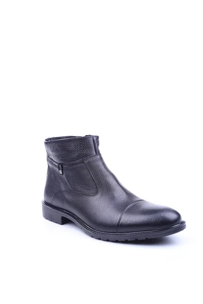 Fosco 7515-2 Siyah Hakiki Deri Kauçuk Taban Klasik Erkek Bot - Resim 2