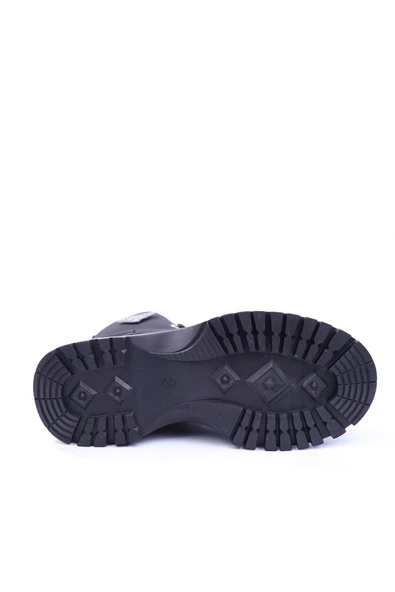 Gold Step 1193 Termo Taban Siyah Günlük Kadın Fermuarlı Postal Bot - Resim 5