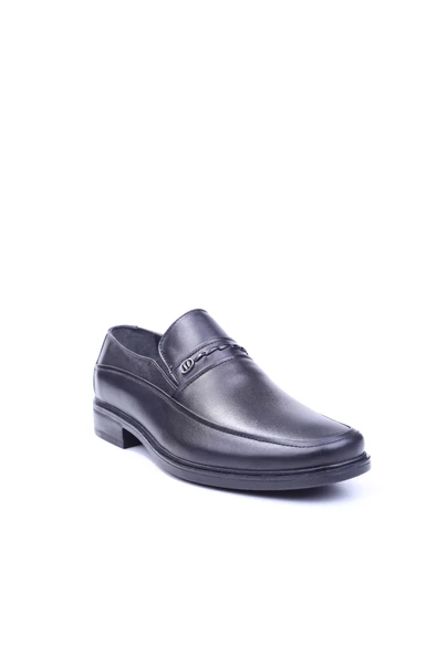 Red Walker 2030 Erkek Hakiki Deri Siyah Bağcıksız Klasik Ayakkabı ürün görseli 1