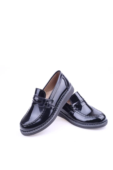 Sema Kids 1674 Erkek Çocuk Parlak Babet Ayakkabı - Resim 3