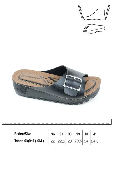 Gezer 13035 Kadın Ortopedik Günlük Tokalı Terlik - 6