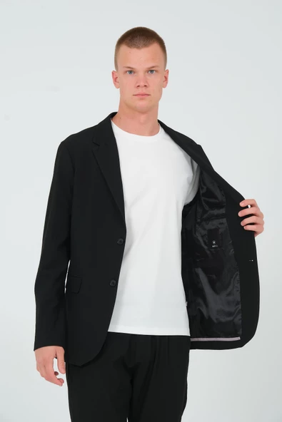 CEKMON Erkek Slim Fit Cepli Düğmeli Bürümcük Kumaş Klasik Ceket - 8