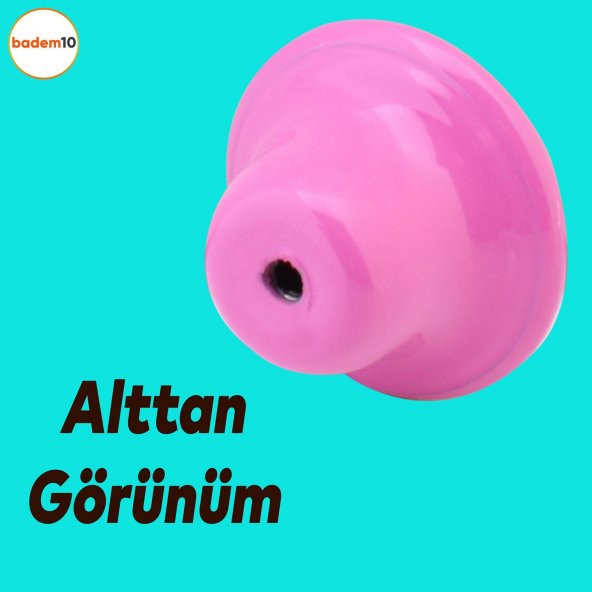 Mantar Düğme Kulp Çekmece Bebek Çocuk Genç Odası Dolap Kapak Kulpu Kulbu Pembe Metal Kulp - 6