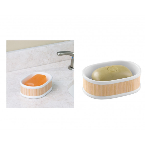 90400ES SABUNLUK PORSELEN BAMBU TEMALI  SERAMİK 12X9X4CM - 3