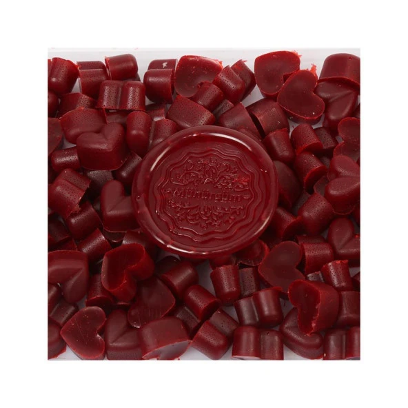 Mühür Mumu Eritme Kalp Boncuk Paket Model No: 309 VİŞNE KIRMIZI - Resim 2