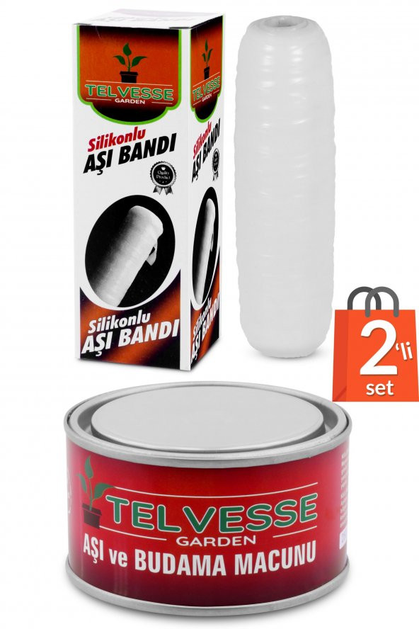 Aşı Bandı + Aşı Macunu 2li Set Ağaç Budama Aşılama Macunu Bant Seti Aşılama Aleti - 2