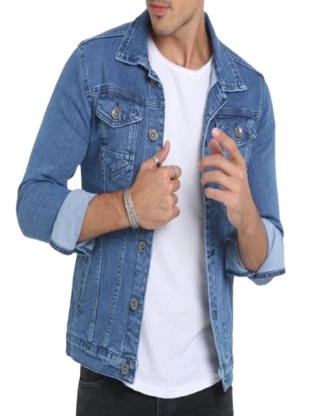 Hacker Erkek Denim Likralı Kot Ceket Alex S968-408