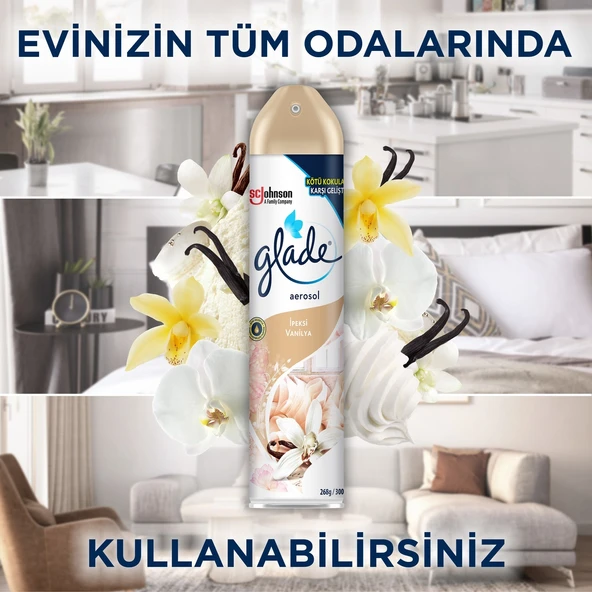 Glade Aerosol Ipeksi Vanilya 300 ml - 6