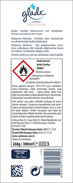 Glade Oda Kokusu Aerosol Ipeksi Vanilya 300 ml X 3 Adet - 3