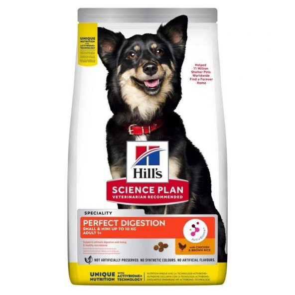 Hills Perfect Digestion Tavuk Etli ve Pirinçli Küçük Irk Yetişkin Köpek Maması 3 Kg