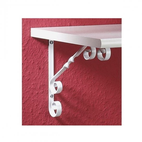 12 Adet Burgulu 20 x 25 cm Dekoratif Raf Altı Ayağı Konsol Beyaz - 3