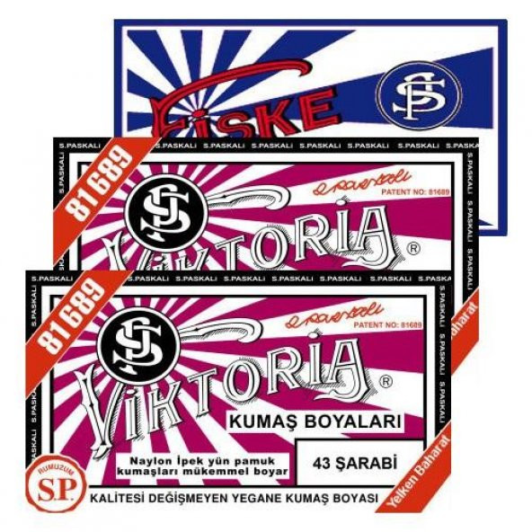 Viktoria Kumaş Boyası 53 Şarabi Koyu 2Pk+Fiske Sabitleme 1Pk ürün görseli 1