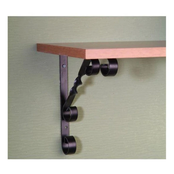 12 Adet Burgulu 20 x 30 cm Dekoratif Raf Altı Ayağı Konsol Siyah - 3