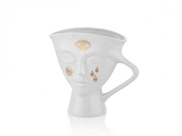 Crearthome Anitas Gold Detaylı Kulplu Dekoratif Obje  23.8X11X21.5 CM 1JB-20127 - 2