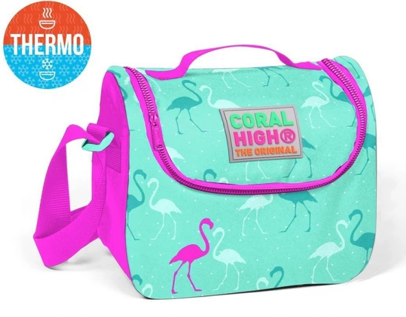 Coral High 23111 Flamingo Desenli 3'lü Okul Çantası Seti ch23111set - Resim 3