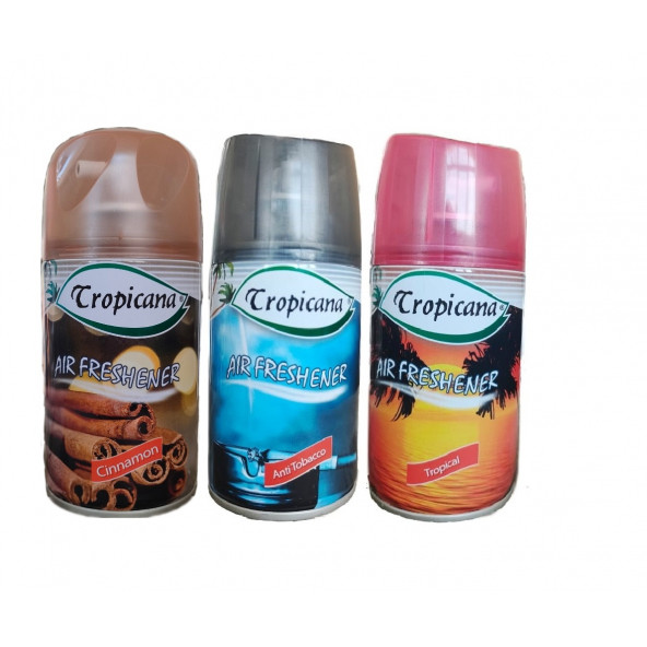 Tropicana Air Freshener Oda Kokusu Cinnamon Tarçın Anti Tobacco Tropical Koku Parfüm Sprey 260 Ml X 3 Adet