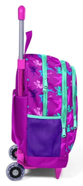 Coral High Kız Çocuk Peri Desenli Çekçekli İlkokul Çantası Işıklı Tekerlekler - Resim 2