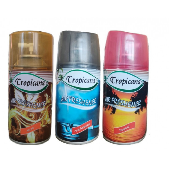 Tropicana Air Freshener Oda Kokusu Musk Misk Anti Tobacco Tropical Koku Parfüm Sprey 260 ml X 3 Adet