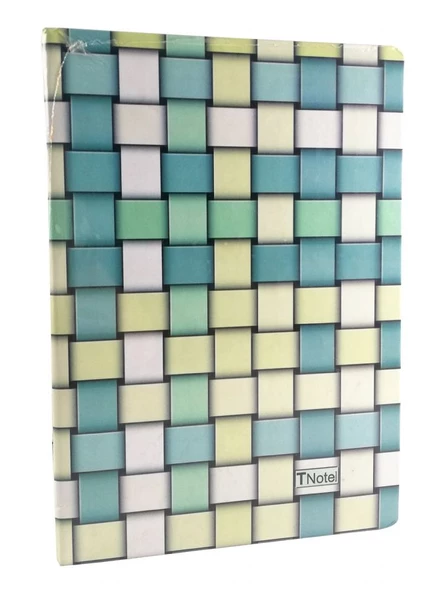 TNote Ciltli Kuşe Kaplama 120 Yaprak Çizgili Not Defteri - Yeşil - 17x24 cm - 2