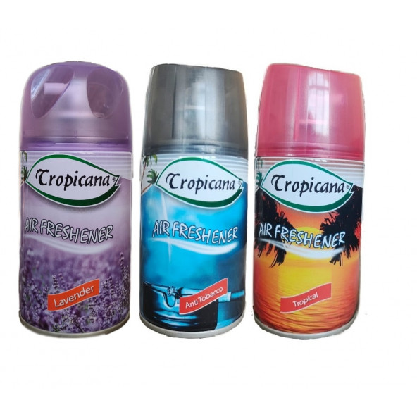 Tropicana Air Freshener Oda Kokusu Lavender Lavanta Anti Tobacco Tropical Koku Parfüm Sprey 260 Ml X 3 Adet