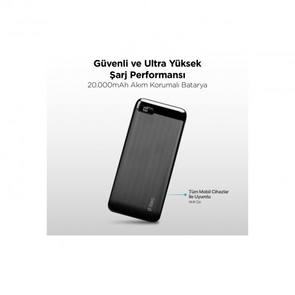 Ttec 2BB186S PowerSlim Pro LCD 20.000 mAh PD 20W Taşınabilir Şarj Aleti / Powerbank USB-C Giriş/Çıkış - 2