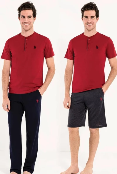 U.s Polo Assn. 12005 Erkek Kısa Kollu Pijama ve Şort