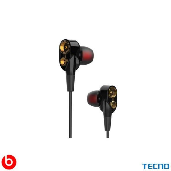 Tecno Hot Beats 3D Hifi 4 Hoparlörlü Redmi Note 11 Pro Type-C to 3.5mm Jack Dönüştürücü Kablolu Mikrofonlu Kulaklık Siyah - Resim 3