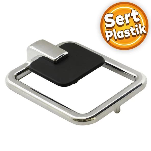 Büyük Bugatti Sarkaç Mobilya Konsol Dolap Çekmece Kulpu Kulbu Mat Siyah Krom Plastik Kulp