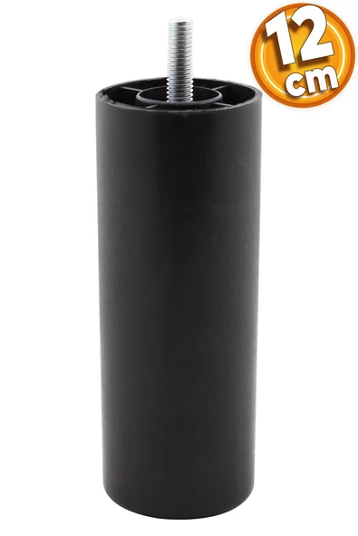 Mobilya Kanepe Koltuk Baza Yükseltme M8 Civatalı Ince Diş Destek Ayağı Ayakları Siyah 12 Cm 8 Adet - 3