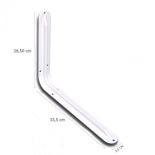 24 Adet Raf Altı Raf Ayağı Konsol L Demir Beyaz 26,5 x 33,5 cm - 2