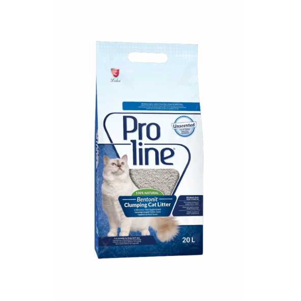 Proline Naturel Parfümsüz Bentonit Kedi Kumu 20 Lt