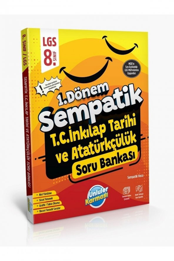 8. Sınıf Sempatik 1.dönem T.c. Inkılap Tarihi Soru Bankası ürün görseli