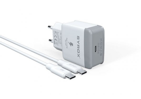 Syrox 3.0A Type-C to Type-C Hızlı Şarj & Data Kablosu PD18T - 1