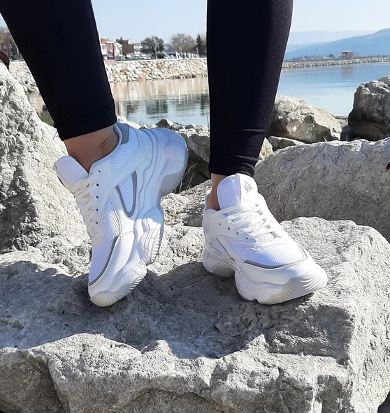 Dunlop 2323 Beyaz Fuspetli Kalın Taban Spor Ayakkabı - 8