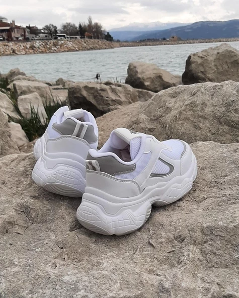 Dunlop 2323 Beyaz Fuspetli Kalın Taban Spor Ayakkabı - 2
