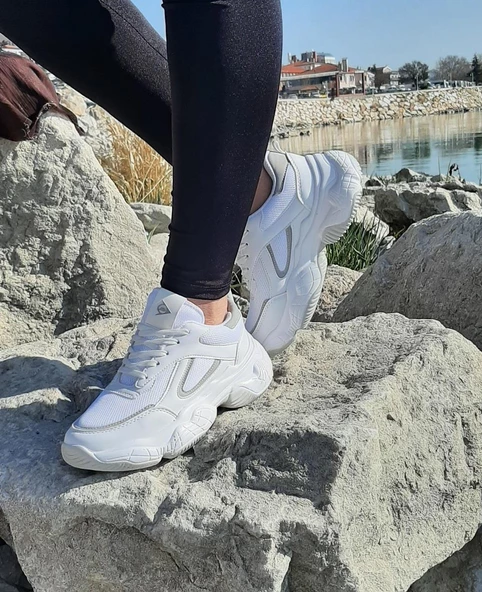 Dunlop 2323 Beyaz Fuspetli Kalın Taban Spor Ayakkabı - 7