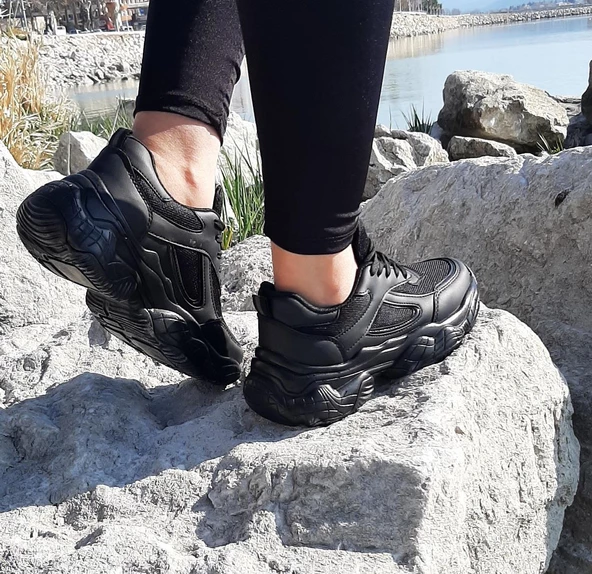 Dunlop 2323 Siyah Renk Fuspetli Kalın Taban Spor Ayakkabı - 8