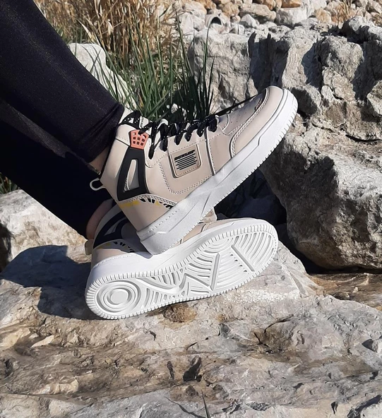 Dunlop 2243 Bej Renk Fuspetli Ortapedik Boğazlı Spor Ayakkabı