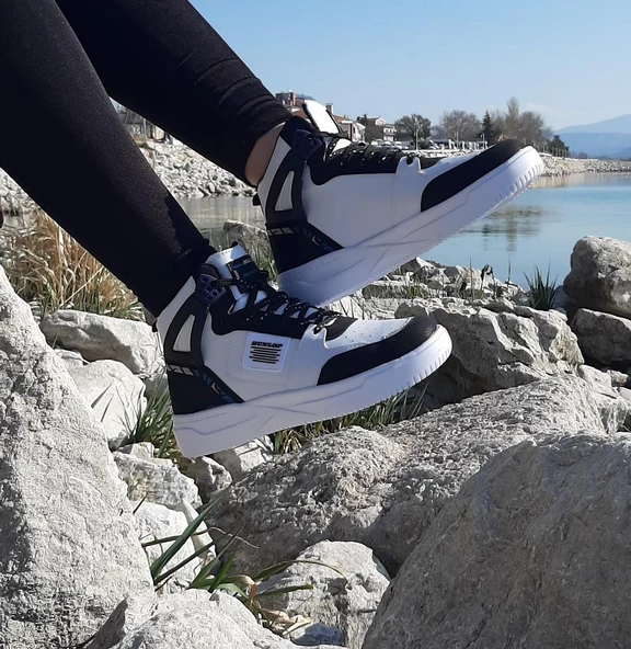 Dunlop 2243 Beyaz-Siyah Fuspetli Ortapedik Boğazlı Spor Ayakkabı - 6