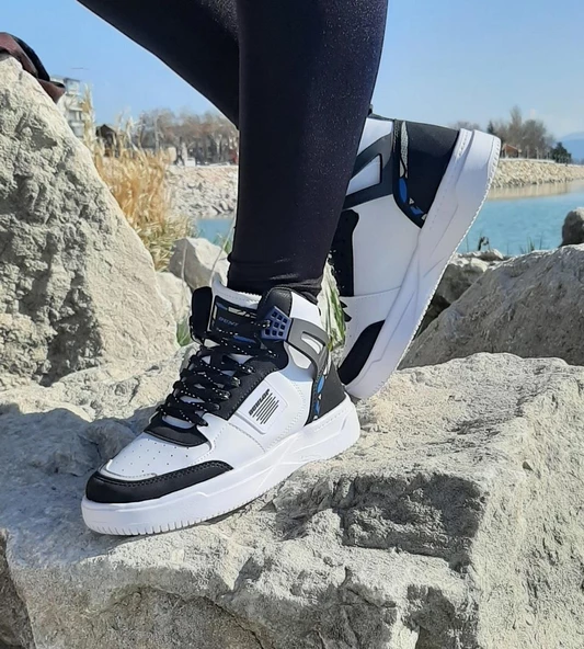 Dunlop 2243 Beyaz-Siyah Fuspetli Ortapedik Boğazlı Spor Ayakkabı - 7