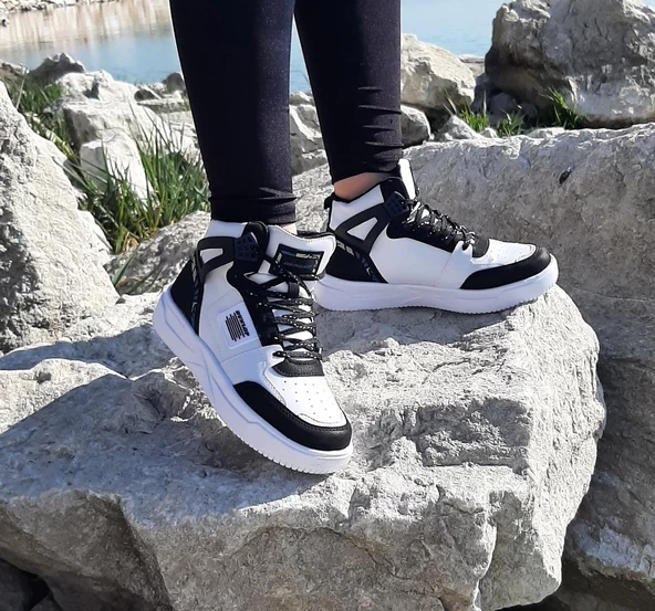 Dunlop 2243 Beyaz-Siyah Fuspetli Ortapedik Boğazlı Spor Ayakkabı - 10