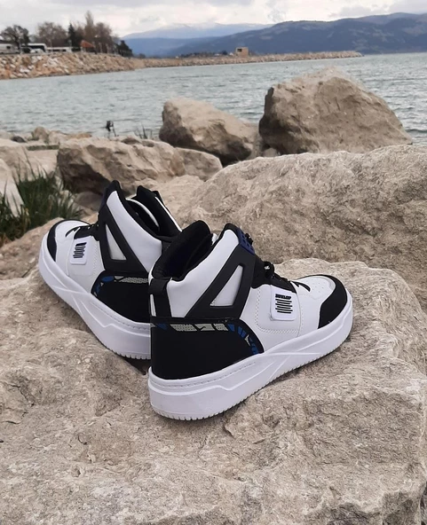 Dunlop 2243 Beyaz-Siyah Fuspetli Ortapedik Boğazlı Spor Ayakkabı - 3