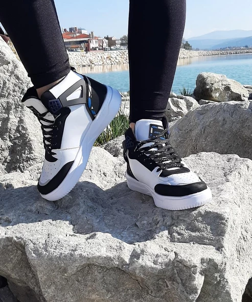 Dunlop 2243 Beyaz-Siyah Fuspetli Ortapedik Boğazlı Spor Ayakkabı - 8