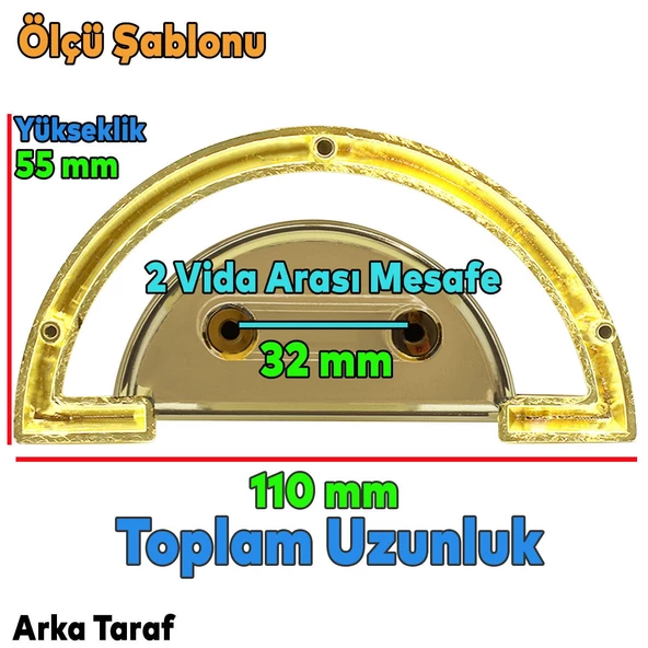 Regnum Kulp Mobilya Mutfak Çekmece Dolap Dolabı Kapak Kulpu Kulpları Kulbu Plastik Ceviz Gold - Resim 2