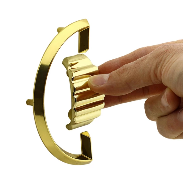 Regnum Desenli Kulp Mobilya Mutfak Çekmece Dolap Dolabı Kapak Kulpu Kulpları Kulbu Plastik Gold - Resim 5