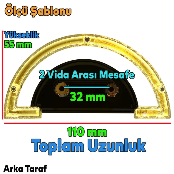 Regnum Kulp Mobilya Mutfak Çekmece Dolap Dolabı Kapak Kulpu Kulpları Kulbu Plastik Mat Siyah Gold - 2